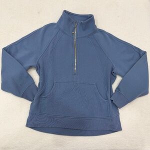 Lululemon Athletica Blue Scuba Oversized Funnel-Neck Half Zip